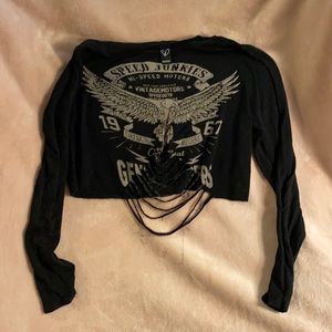 Y2K WINDSOR SPEED JUNKIES DISTRESSED CROP TOP SEXY